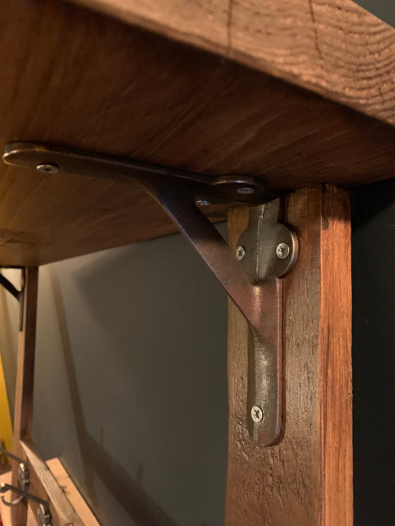 Rustic Railway Shelf with Hooks