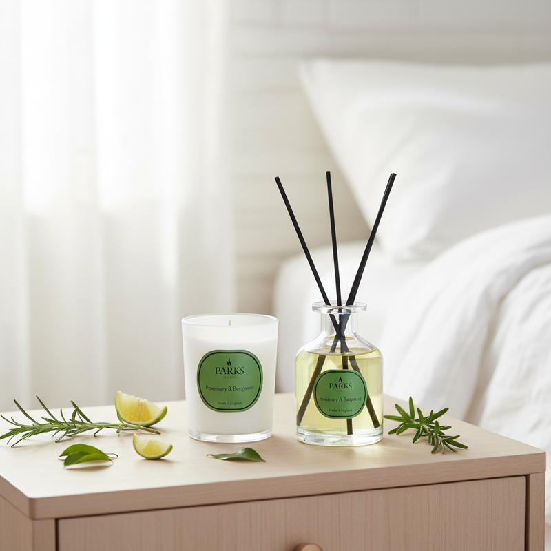 ROSEMARY & BERGAMOT 180G CANDLE & 100ML DIFFUSER SET