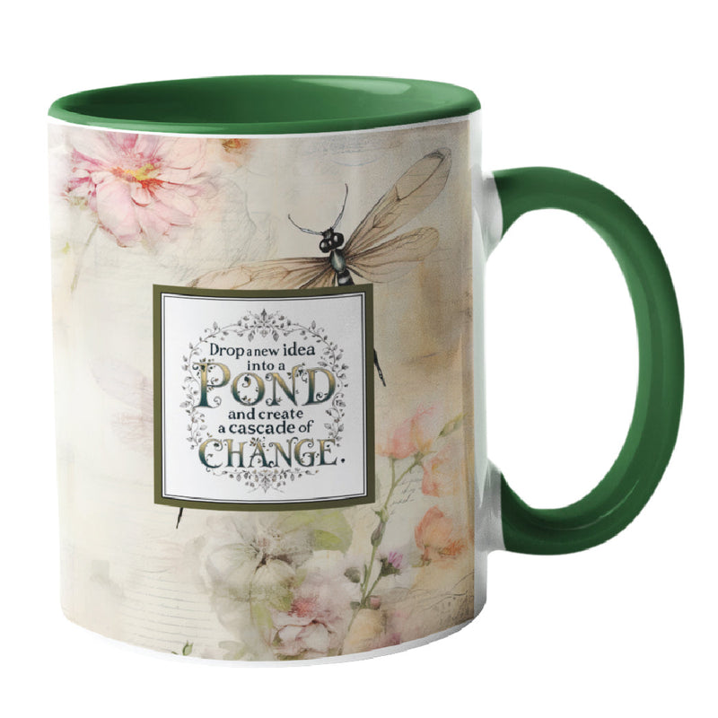 Drop a New idea into a pond and create a cascade of change Mug