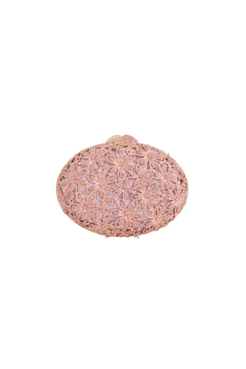 Pink Crystal Embellished Evening Bag