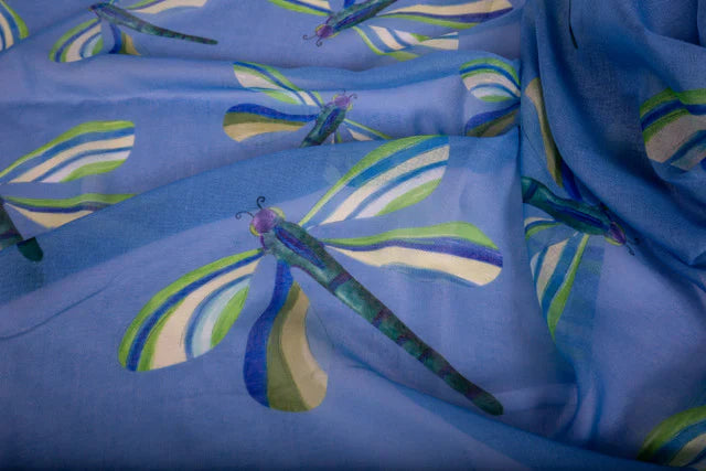 Printed Recycled Bottle  Dragonflies Scarf