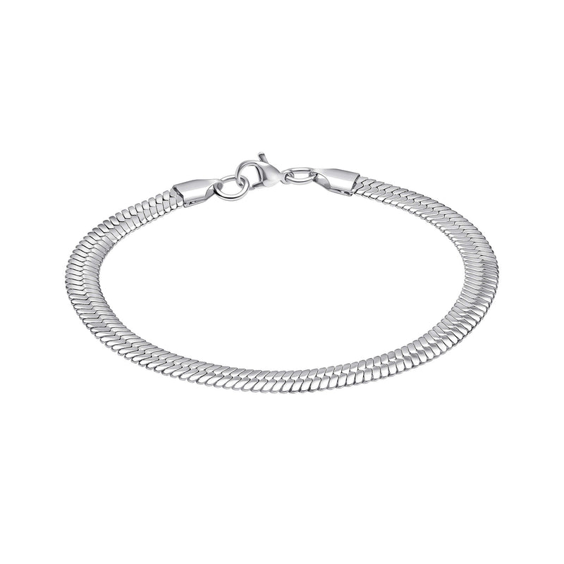 Fred Bennett Stainless Steel Herringbone Chain Bracelet