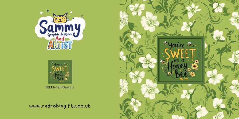 Sweet As a Honey Bee Greeting Card BY SJH Designs