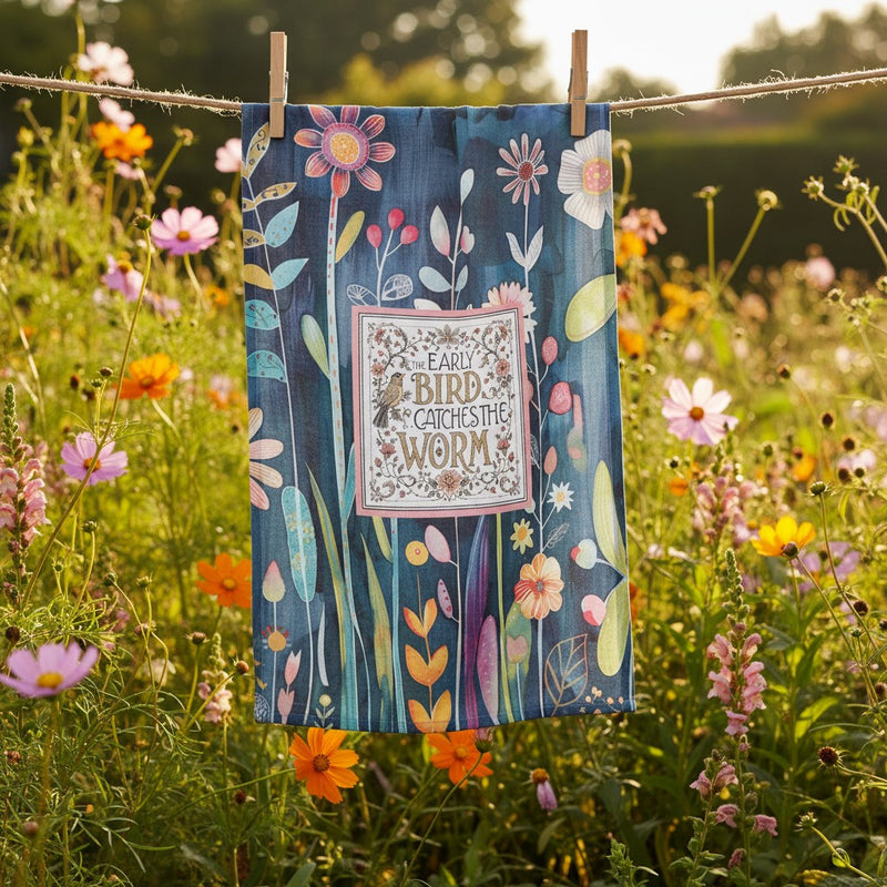 Early Bird Catches The Worm Tea Towel