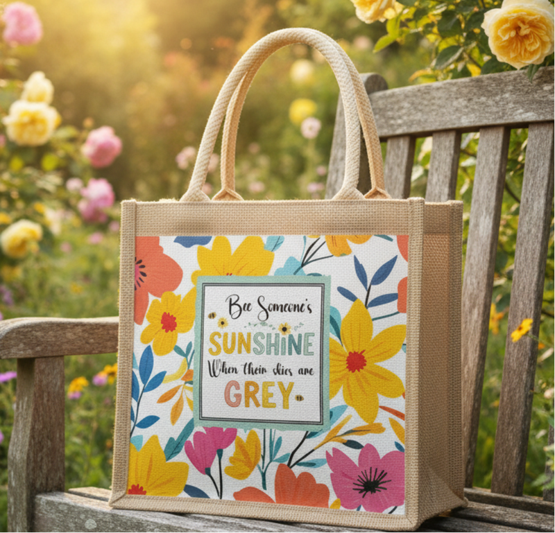 Bee Someone's Sunshine When Their Skies Are Grey Jute Bag