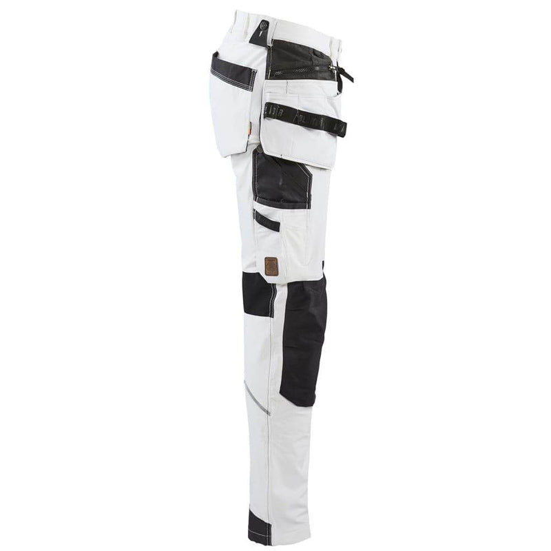 Blaklader 1079 4-Way Stretch Painters Work Trousers White/Dark Grey / 34" Waist, Regular Leg