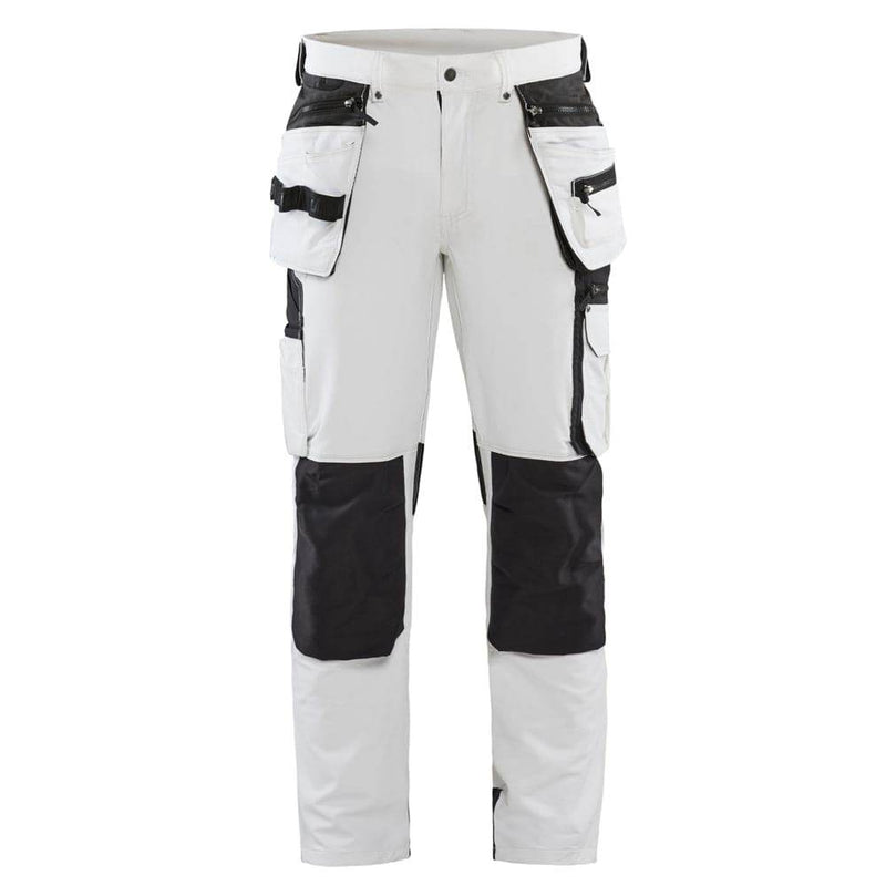 Blaklader 1079 4-Way Stretch Painters Work Trousers White/Dark Grey / 34" Waist, Regular Leg