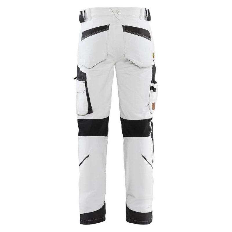 Blaklader 1089 4-Way Stretch Painters Work Trousers White/Dark Grey, 34" Waist Short Leg
