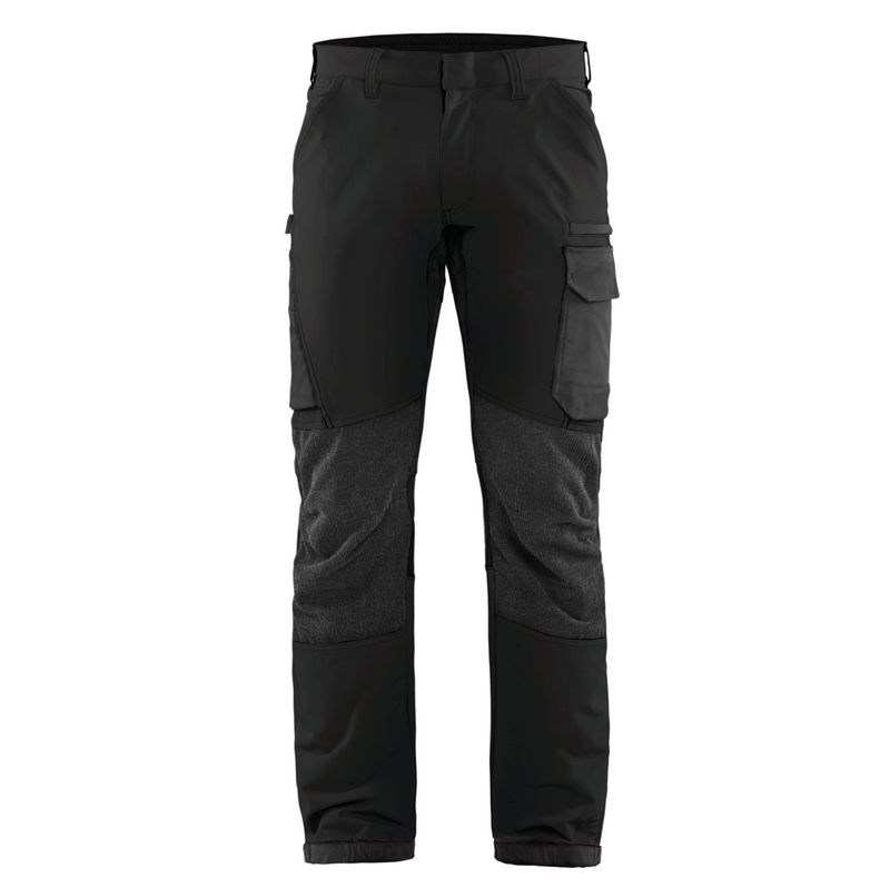 Blaklader 1422 4-Way Stretch Service Work Trousers Black/Dark Grey, 37" Waist Short Leg