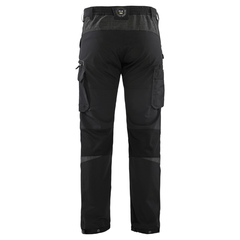 Blaklader 1422 4-Way Stretch Service Work Trousers Black/Dark Grey, 37" Waist Short Leg
