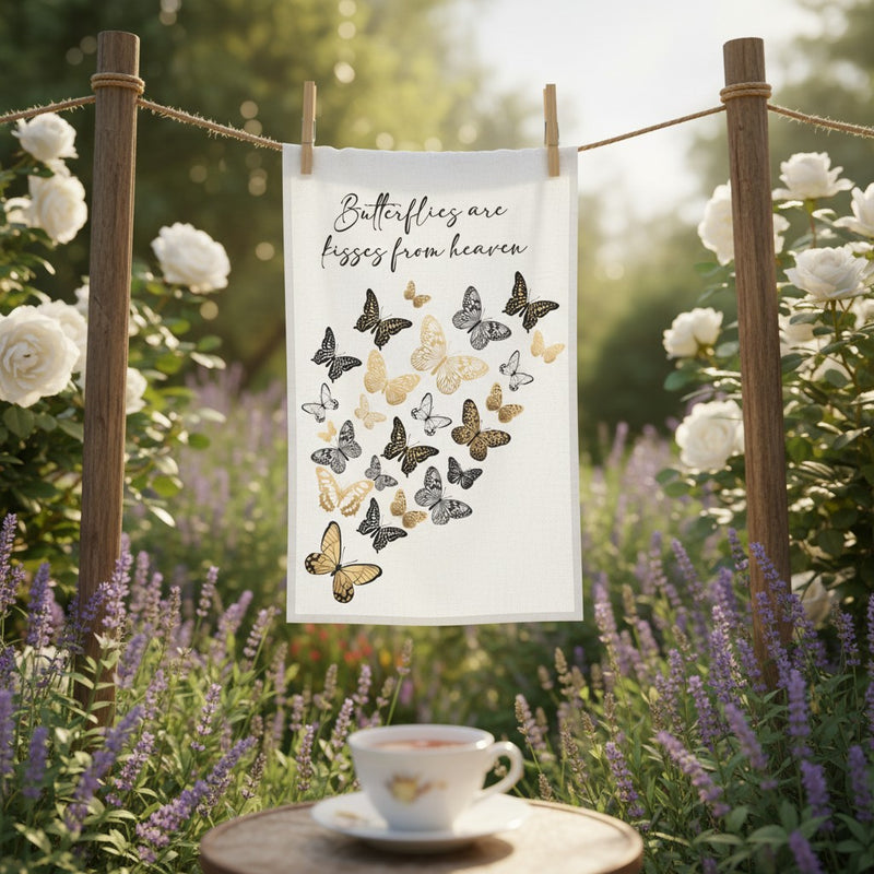Butterflies are kisses from heaven T-Towel