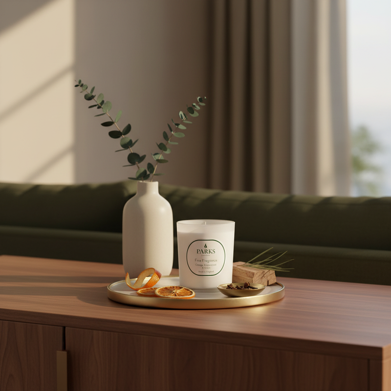 FINE FRAGRANCE 180G CANDLE ORANGE, CEDAR & CLOVE