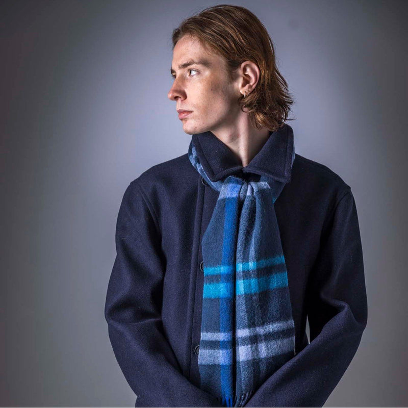 Pure Wool Check Scarf