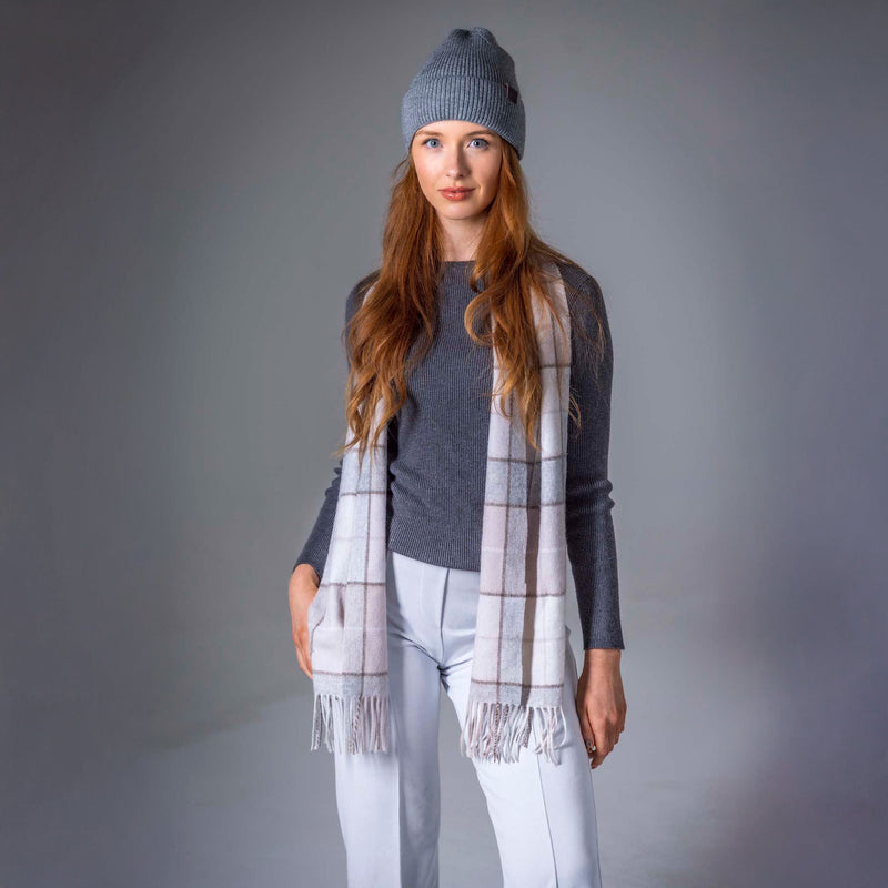 Pure Wool Check Scarf