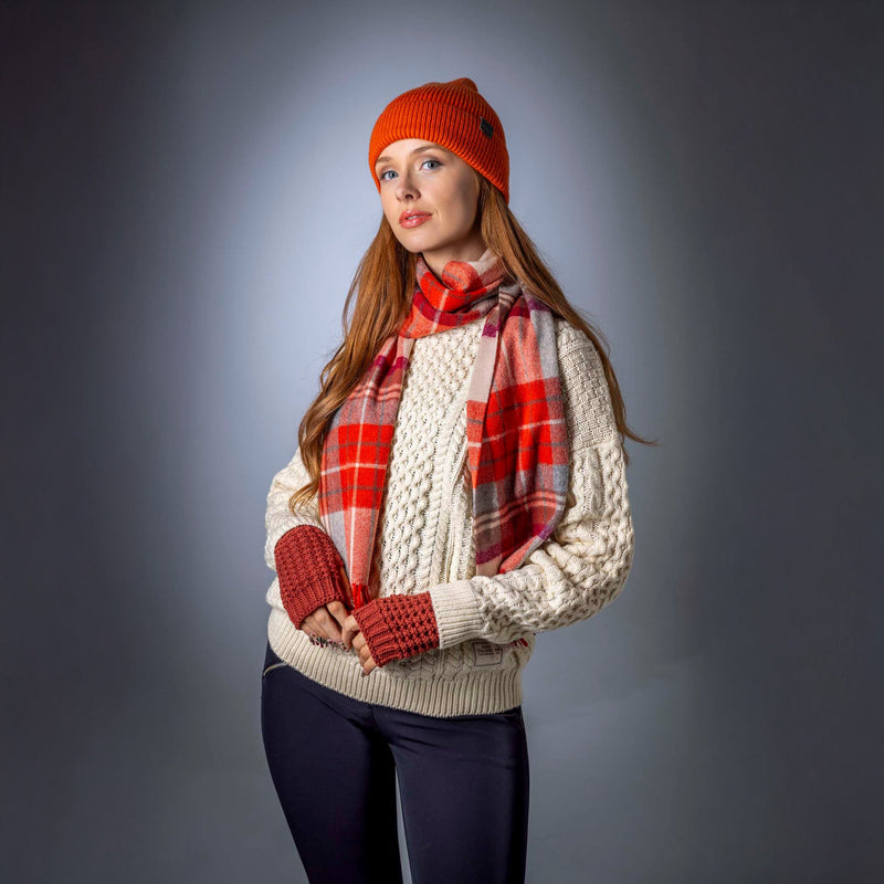 Pure Wool Check Scarf