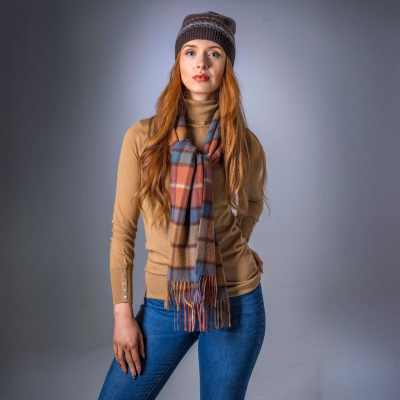 Pure Wool Check Scarf