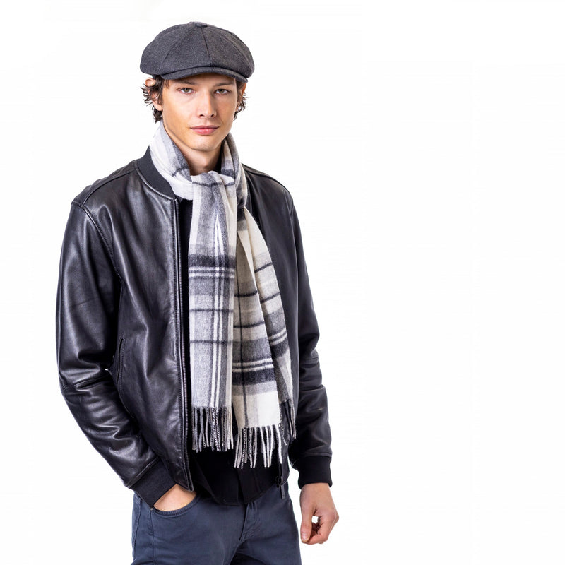 Pure Wool Check Scarf