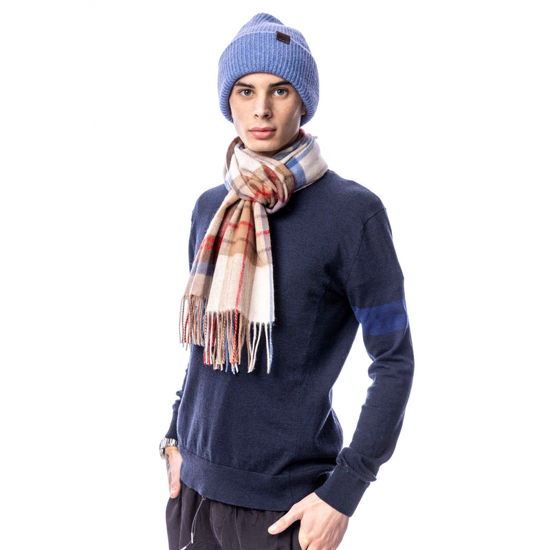 Pure Wool Check Scarf