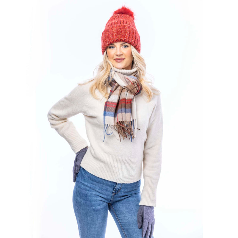 Pure Wool Check Scarf