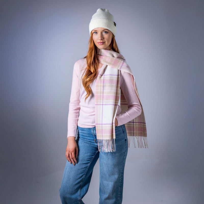 Pure Wool Check Scarf