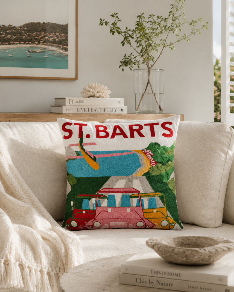 St. Barts - Needlepoint Travel Inspired Pillow