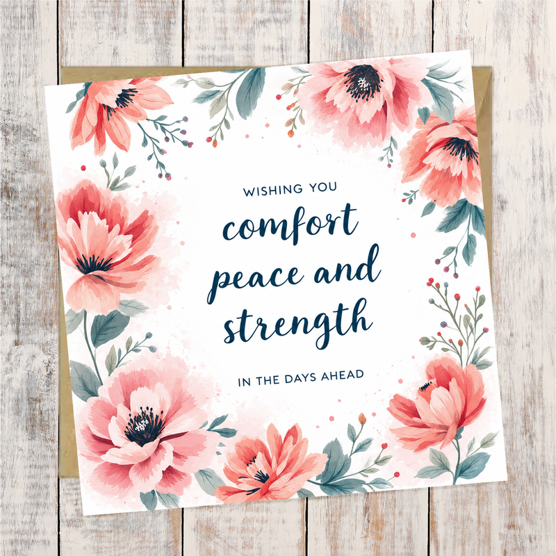 Wishing You Comfort Peace And Strength In The Days Ahead Greeting Card