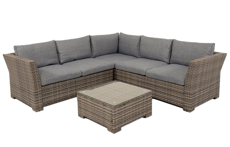 Chesterton Grey 5 Seater Polyrattan Corner Garden Sofa Set