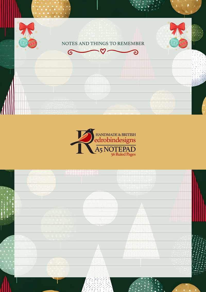 Christmas Trees Luxury A5 Jotter Notepad