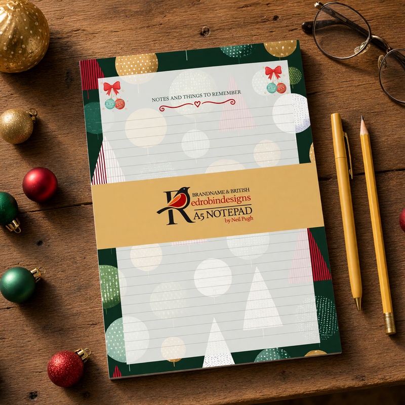 Christmas Trees Luxury A5 Jotter Notepad