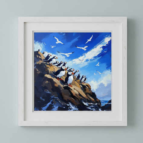 Puffin Island Fine Art Print Framed