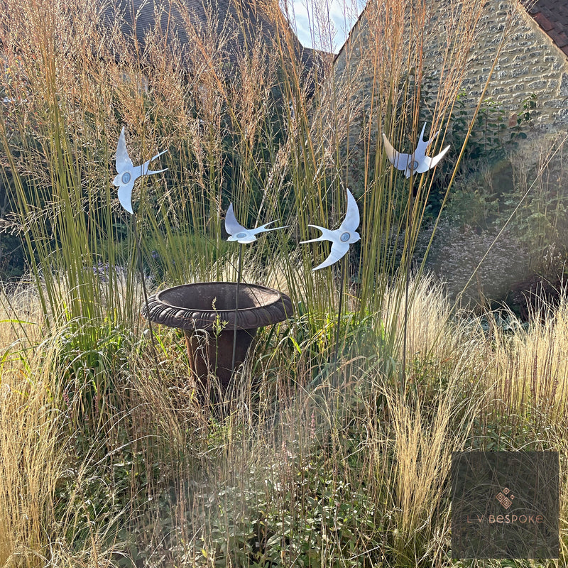 Bird / Insect Metal Garden Stakes, various designs, 2 heights.