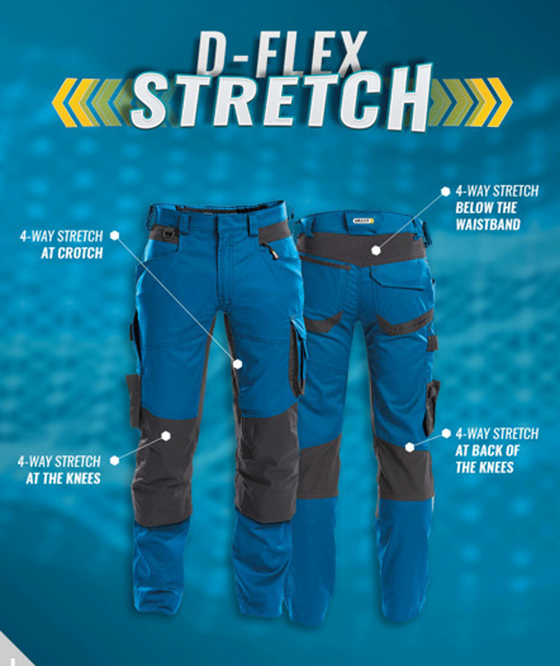 DASSY Dynax 200980 Stretch Kneepad Work Trousers Grey/Black