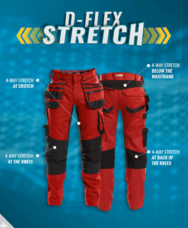 DASSY Flux 200975 Stretch Holster Pocket Kneepad Work Trousers Navy Blue