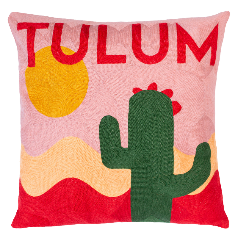 Tulum - Needlepoint Travel Inspired Pillow