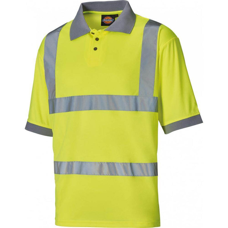 Dickies High Visibility Safety Polo Shirt T-Shirt SA22075 Yellow 2XL