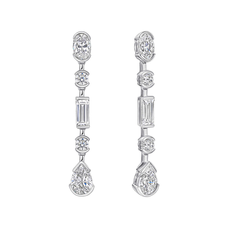Diamonfire Elongated Half Bezel Drop Earrings