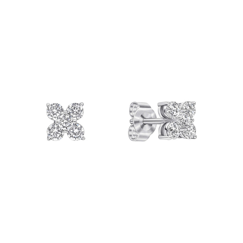 Diamonfire Zirconia Cluster Flower Stud Earrings