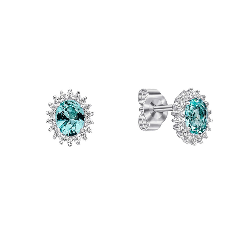 Diamonfire Oval Zirconia Pave Stud Earrings