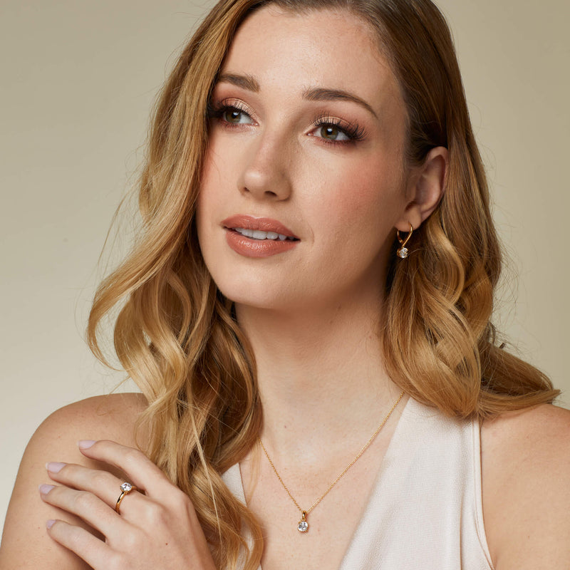 Diamonfire Double Claw Solitaire Pendant