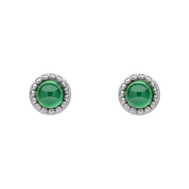 Beginnings Milgrain Semi-Precious Cabochon Birthstone Earrings