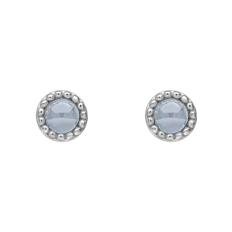 Beginnings Milgrain Semi-Precious Cabochon Birthstone Earrings