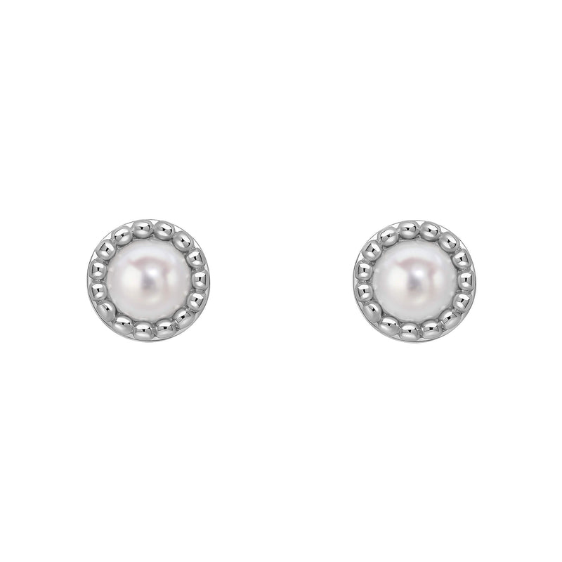 Beginnings Milgrain Semi-Precious Cabochon Birthstone Earrings