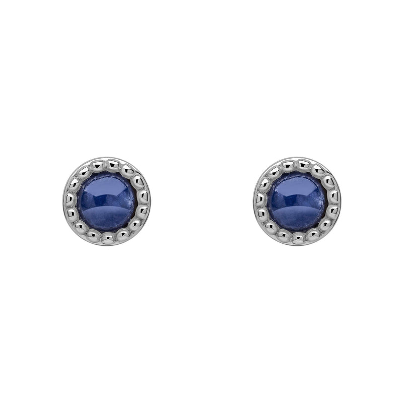 Beginnings Milgrain Semi-Precious Cabochon Birthstone Earrings