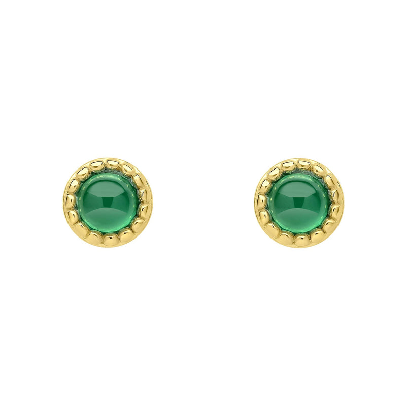 Beginnings Milgrain Semi-Precious Cabochon Birthstone Earrings