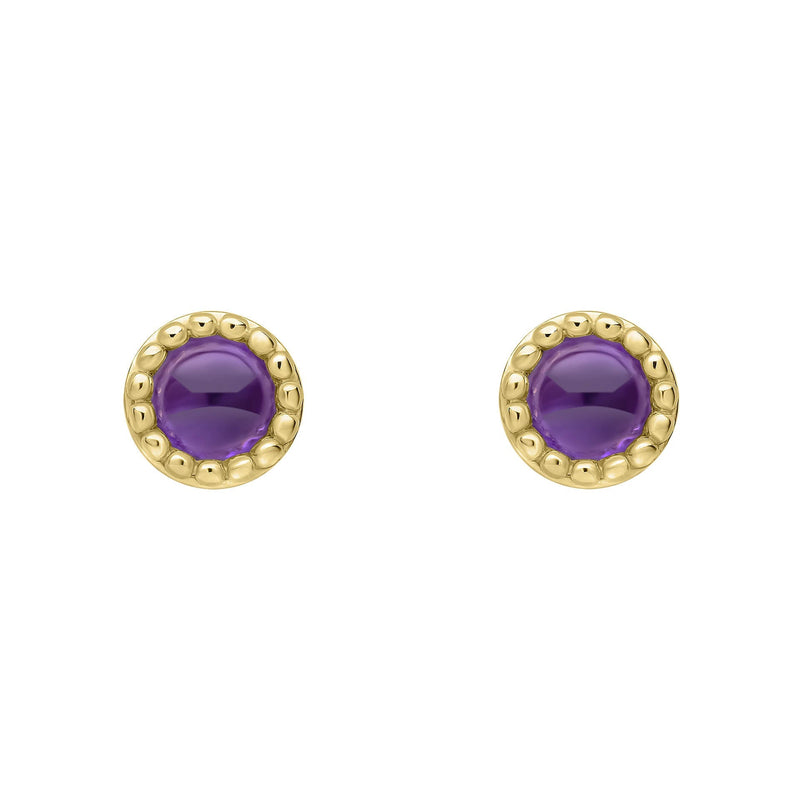 Beginnings Milgrain Semi-Precious Cabochon Birthstone Earrings