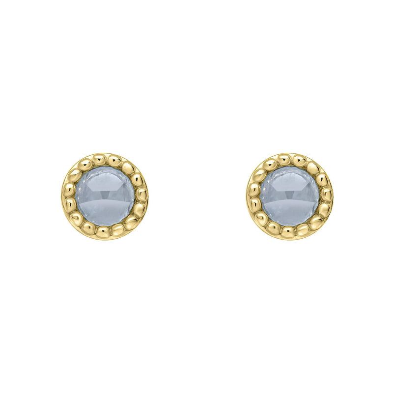 Beginnings Milgrain Semi-Precious Cabochon Birthstone Earrings