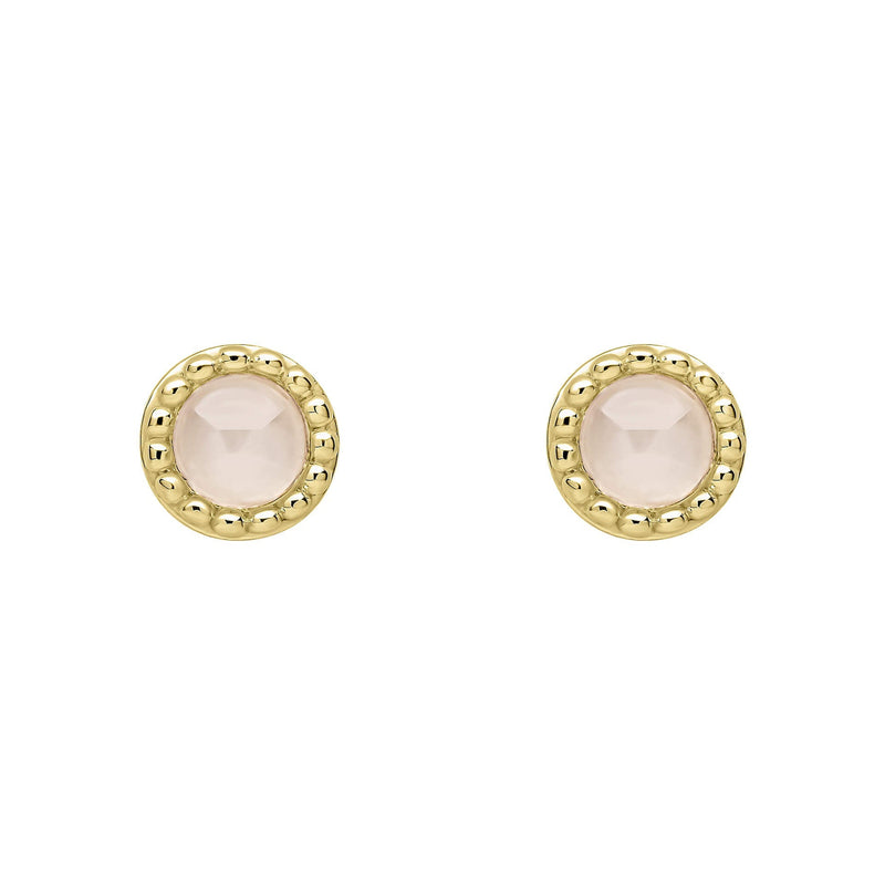 Beginnings Milgrain Semi-Precious Cabochon Birthstone Earrings