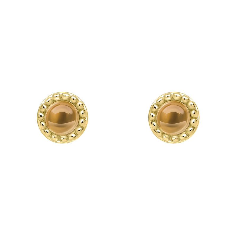 Beginnings Milgrain Semi-Precious Cabochon Birthstone Earrings