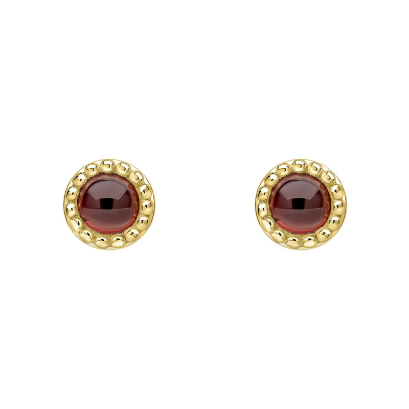 Beginnings Milgrain Semi-Precious Cabochon Birthstone Earrings
