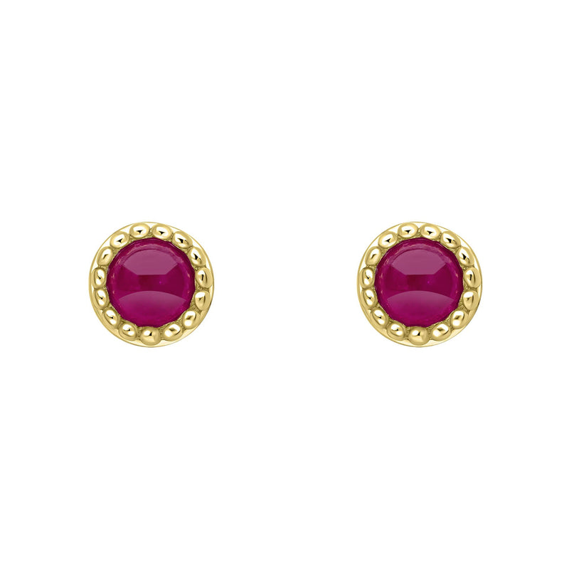 Beginnings Milgrain Semi-Precious Cabochon Birthstone Earrings